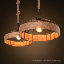 Lampe à suspension vintage en corde de chanvre de style américain E27 Vintage Edison Lamp